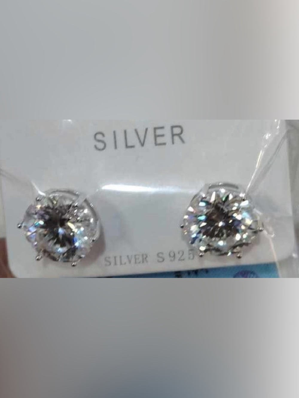 Moissanite 4CT each stud Earrings in 925 Sterling Silver